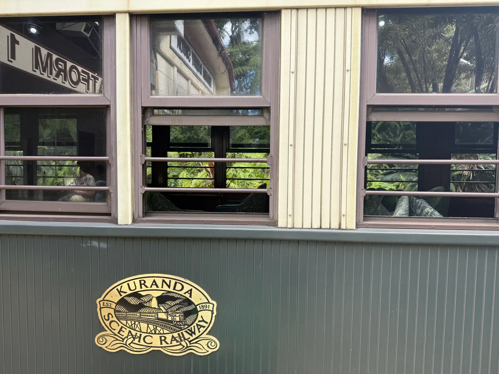 Kuranda Scenic Railway carriage and logo